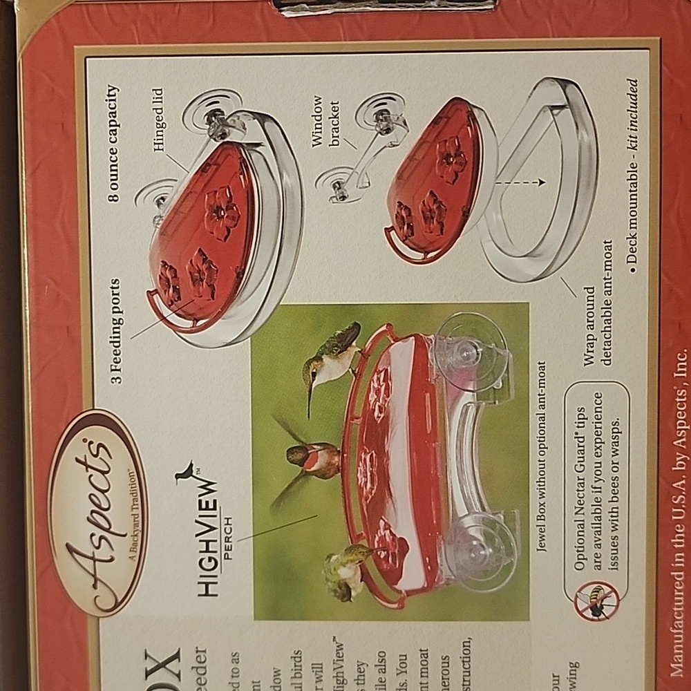 Like-new Aspects Jewel Box Window Hummingbird Feeder - Picture 7 of 13